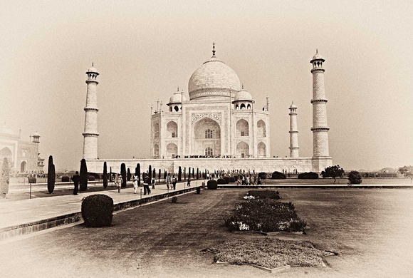 Taj Mahal in Sepia Tone